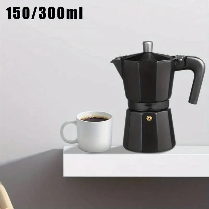 150/300/450ml Moka Pot Stovetop Camping Manual Cuban Coffee Maker Manual Camping Cuban Coffee Brewer for Making Cappuccino Latte