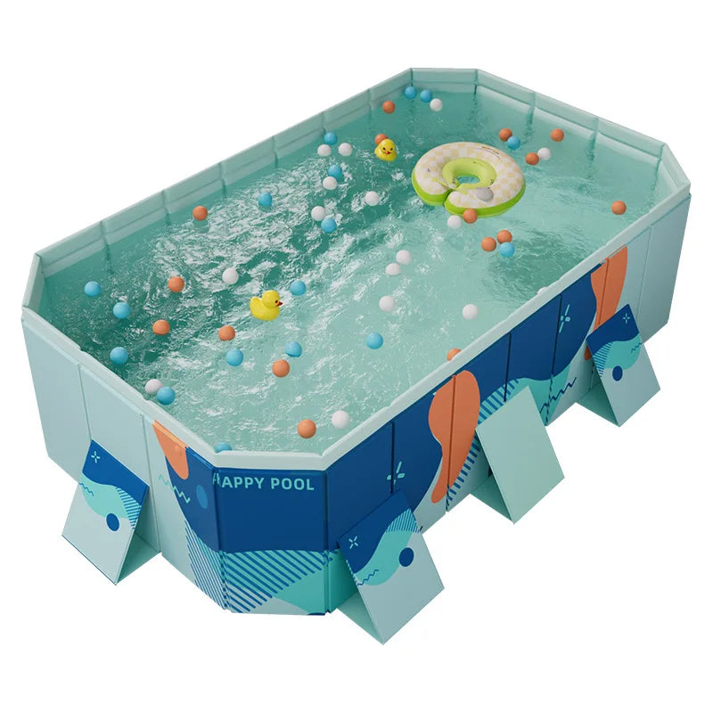 Foldable Non-Inflatable Kids' and Adults' Outdoor Swimming Pool - Hard Plastic Shell, Kid Pool for Backyard Dog Pools