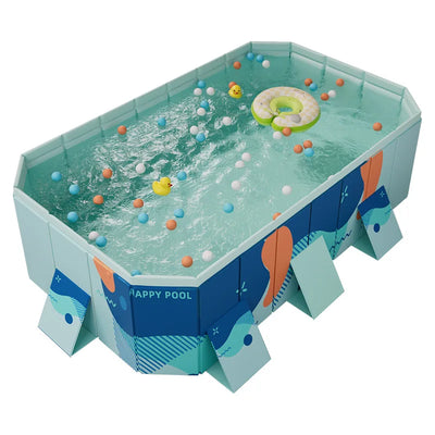 Foldable Non-Inflatable Kids' and Adults' Outdoor Swimming Pool - Hard Plastic Shell, Kid Pool for Backyard Dog Pools