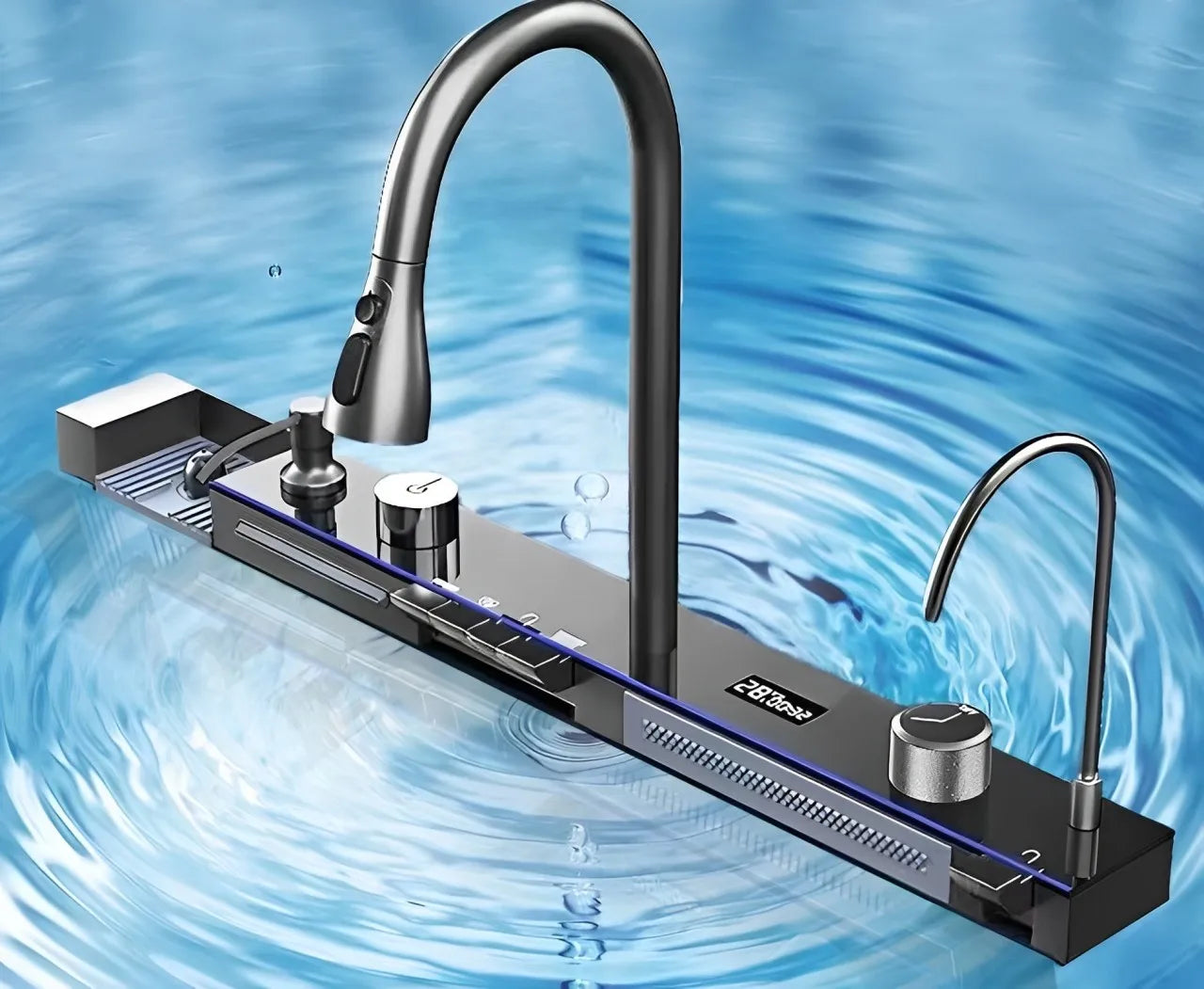 Kitchen sink, dual waterfall faucet, 5-button control, premium sink, manufacturer's lowest price