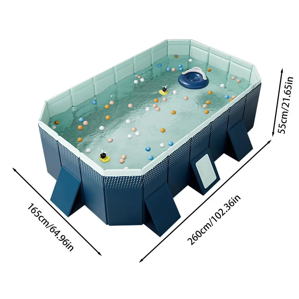 حوض سباحة غير قابل للنفخ وسهل التركيب مصنوع من مادة البولي فينيل كلوريد السميكة، حوض سباحة عائلي قابل للطي للاستخدام في الهواء الطلق