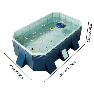 حوض سباحة غير قابل للنفخ وسهل التركيب مصنوع من مادة البولي فينيل كلوريد السميكة، حوض سباحة عائلي قابل للطي للاستخدام في الهواء الطلق