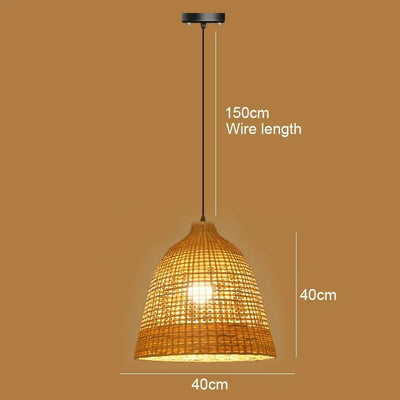 Big Size Bamboo Pendant Lamp Natural Rattan Chandeliers E27 Hand-knitting Café Restaurant Living Room Decor Hanging Lamp Indoor