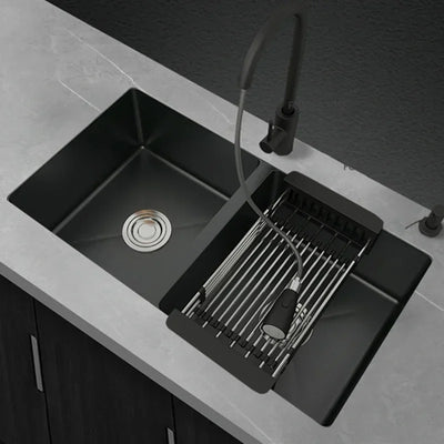 Modern 304 Stainles Steel Sink for Kitchen Counter Basin Black Nano Double Slot Creative High Capacity Undermount Kitchen Sinks