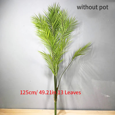 80-125cm Large Artificial Palm Tree Fake Monstera Plant Plastic Fern Plant Leaves Tropical Outdoor Plants For Home Garden Decor