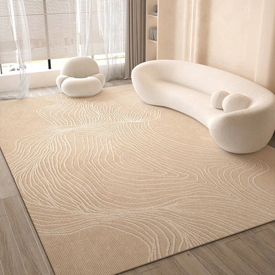 VIKAMA Cream style carpet living room light luxury high sense sofa floor mat French thickened bedroom bed rug non-slip carpet