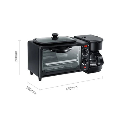 Coffee Maker Breakfast Machine Oven Bread Machine Toaster Toaster Oven 3 in 1 Breakfast Maker Pizza Maker Cooking