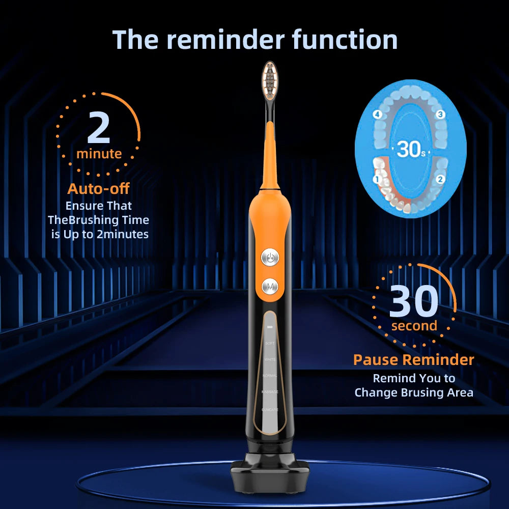 SUBORT S9 Sonic Electric Toothbrush Cordless USB Rechargeable Whitening Toothbrush Waterproof Ultrasonic Automatic Tooth Brush