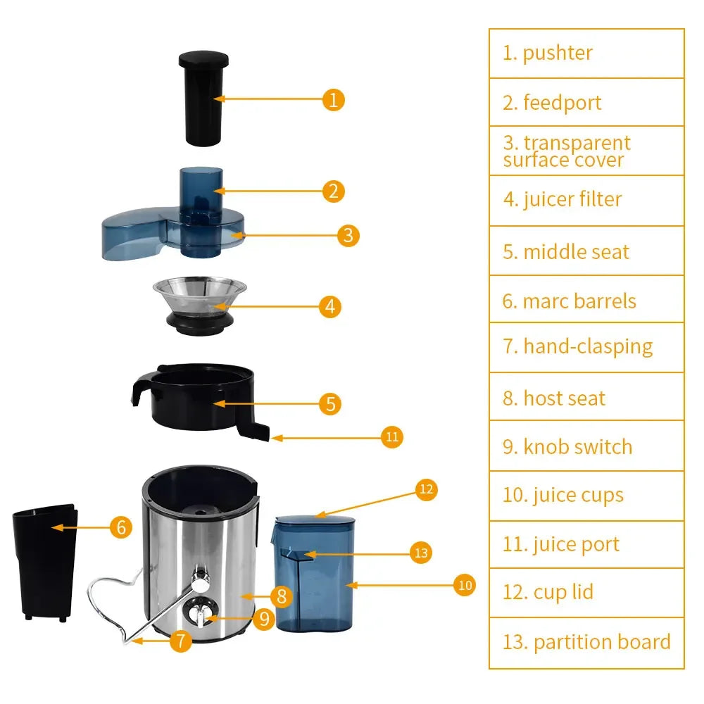 US New Item stocked multi-functional juicer 110V 400W Sliver Vegetable fruit carrot frying milk machine original juicer machine