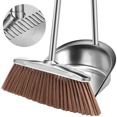 Broom Dustpan Set Stainless Steel Magic Brushs Combination Household Combo Cleaning Tool Dust Pan Long Handle Sweeping