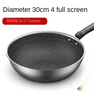 32cm Frying Pan,Stainless Steel Skillet Nonstick Fry Pans Chefs Pans Wok Pan for Gas Electric Induction Ceramic Stoves