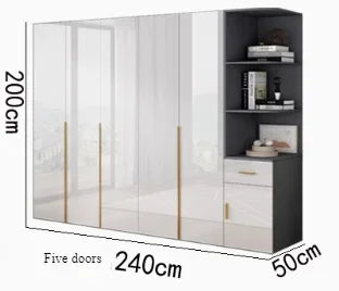 Sliding Mirror Wardrobes Storage Luxury Bedroom White Wooden Rack Wardrobes Cabinets Clothes Guarda Roupas Home Furniture