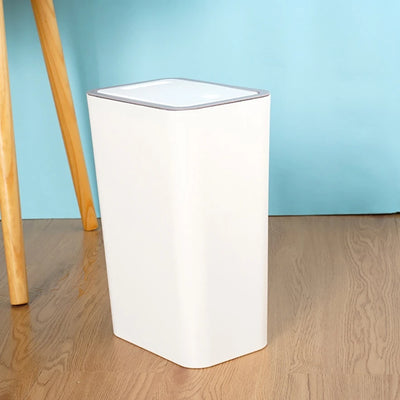 Bathroom Trash Can Large Garbage Can With Press Top Lid For Toilet Bedroom Living Room Plastic Wastebasket With Pop Up Lid