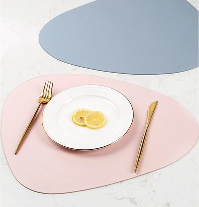 PU Placemats for Table Waterproof Anti-Slip Insulation Leather Tableware Place Mats Set Nordic Style Coaster Kitchen Cup Mat