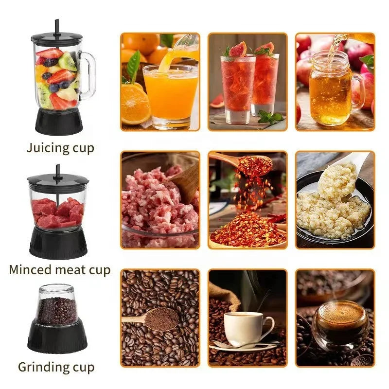 110v/220v 4 in 1 commercial  multifunctional food processor Blades High Speed Juicer Blender Dry Grinder