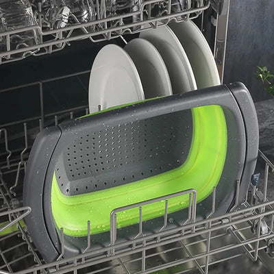 Holaroom Foldable Colander Drain Folding Baskets Collapsible Kitchen Strainer Noodles Fruit Vegetable Washing Strainers Bowls