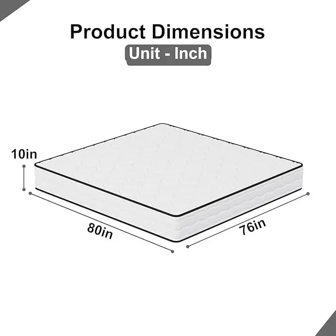 Queen Size Mattress with Innerspring and Foam, Fiberglass Free, Pressure Relief, 10 Inch Medium Firm Spring Mattress