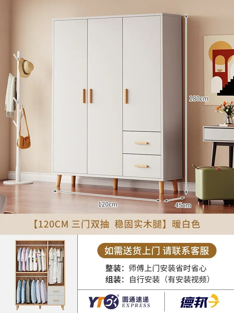 Storage Wooden Wardrobe Bedroom Designer Clothes Display Multifunction Wardrobe European Apartment Szafy Korean Style Furniture