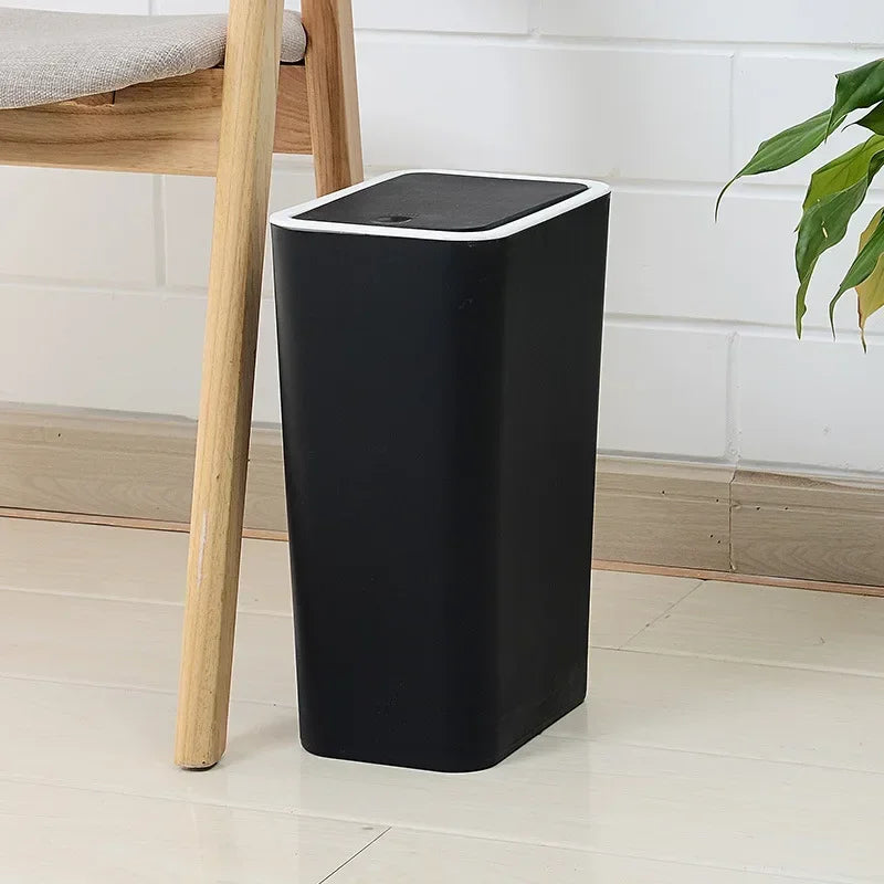 Creative New Rectangular Trash Can Kitchen Bathroom Toilet Trash Can Living Room Room With Lid Trashs Can Nordic Push Trash Can