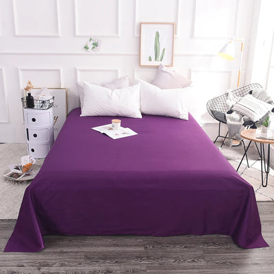 100% Pure Cotton Black Flat Sheet 1pc High Quality Solid Color Soft And Comfortable Bed Sheet постельное белье (No Pillowcase）