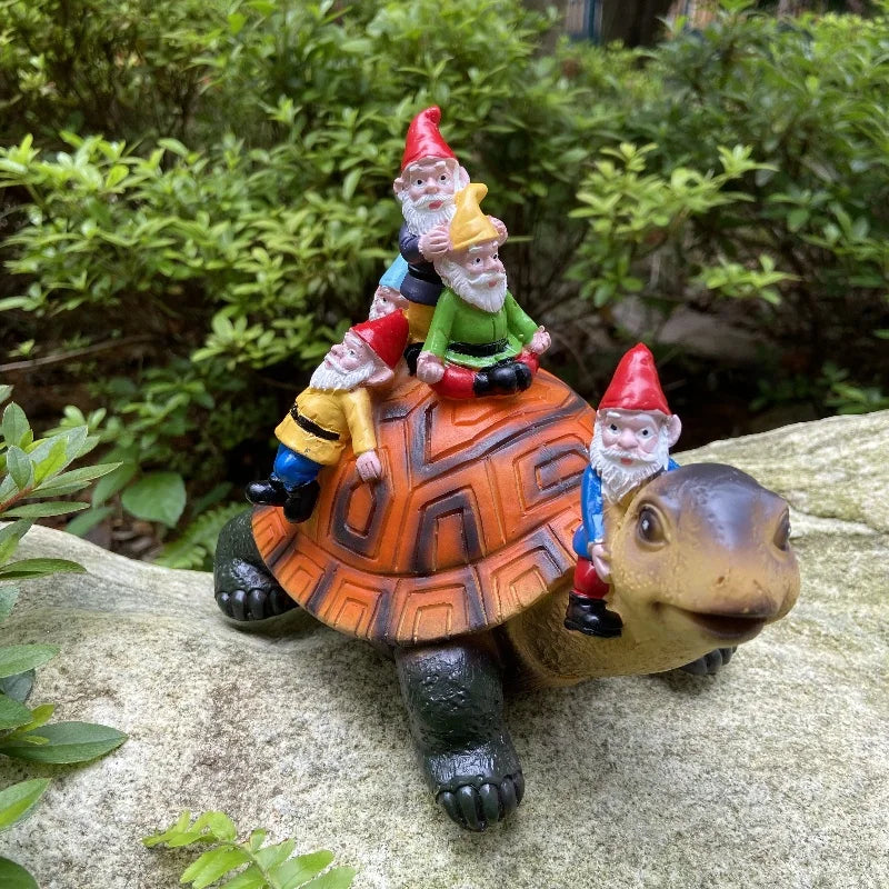 1Pc, Garden Dwarf Turtle Statue Courtyard Art Resin Statue Decoration Outdoor Garden and Courtyard Lawn