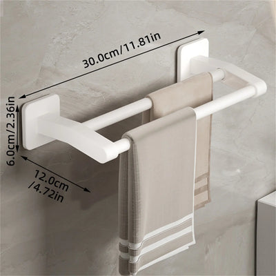 Self-adhesive Home Bathroom Towel Rack Without Drilling Wall Mounted Towel Holder Kitchen Bathroom Storage Rack Shelf