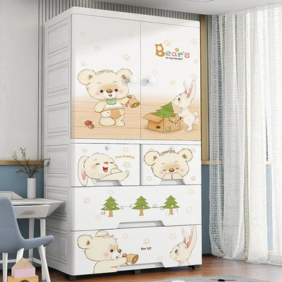 Baby Wardrobe Children's Storage Cabinet Extra-large WidenedThickened Clothes Storage Cabinet Plastic Home Wardrobe 70cm Wide