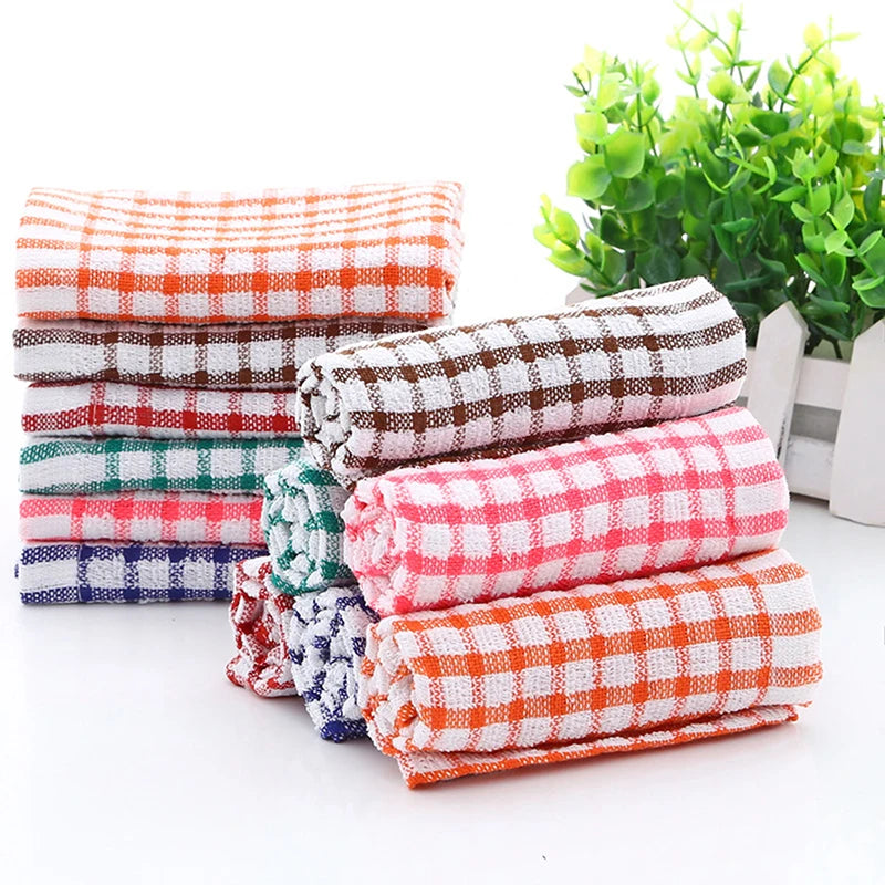 1PC Double-sided Fleece Dishcloths Super Absorbent Cleaning Cloths Scouring Pads Kitchen Washing Dish Rags Windows Wipe Towel