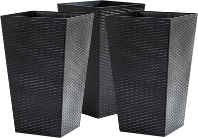 Planters with Drainage Hole Set of 3, Outdoor Flower Pots for Porch, Front Door, Entryway, Patio and Deck