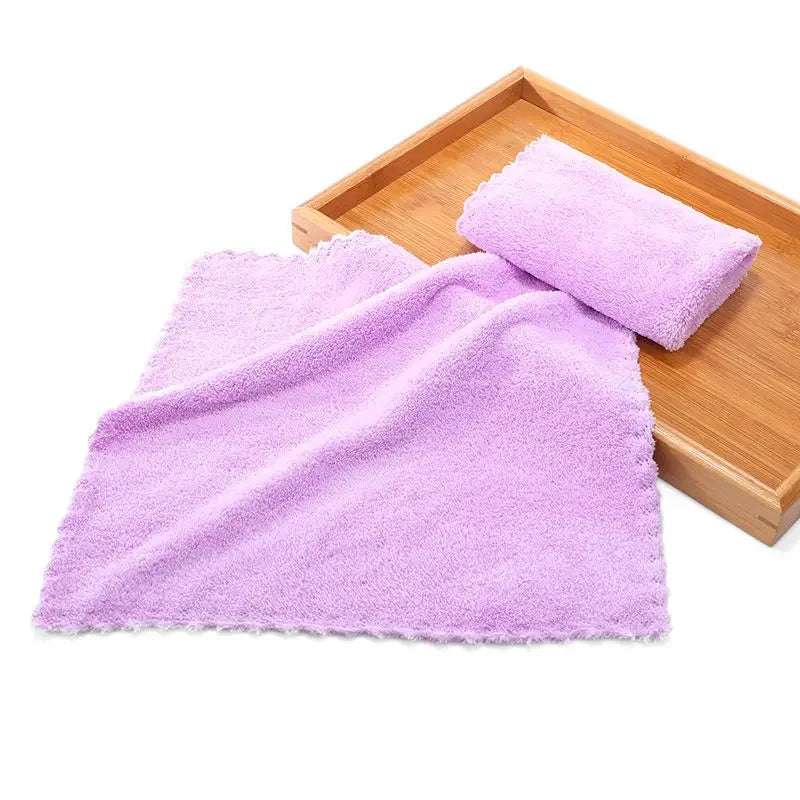 High Density Coral Velvet 25*25cm Small Square Towel Hand Towel Microfiber Child Washcloth Kids Face