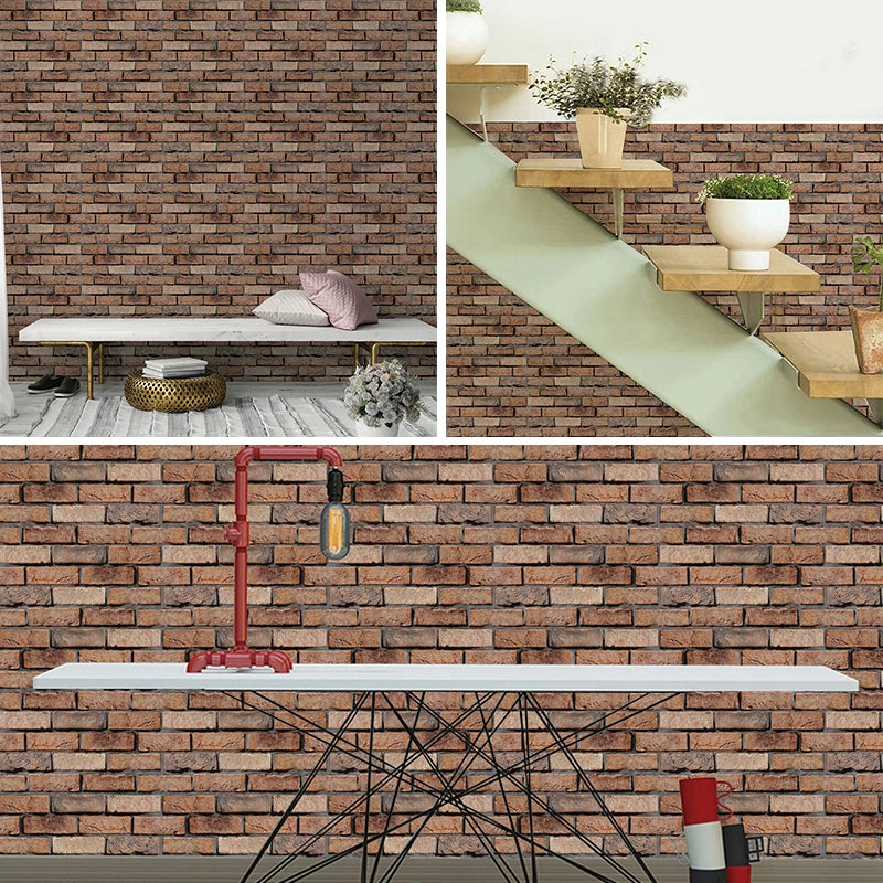 3D Wallpaper Brick Tile Stickers 3D Tearable 30Cm*30Cm10 Pieces A Set Of Waterproof And Heat-Resistant Renovation Mat