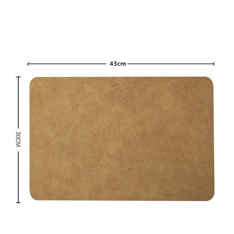 Home Kitchen Heat Resistant Leather Placemats Cafe bar Cleaning Wipeable Washable Place Mat Indoor Outdoor Mats & Pads