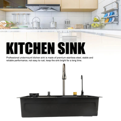 Kitchen Sink Professional Modern Easy Installation Rustproof Undermount Kitchen Sink Thickened Large Capacity for Home Kitchen