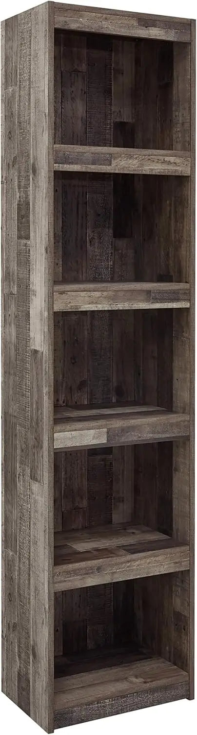 Trinell Rustic Entertainment Center Pier Bookcase with 3 Adjustable Shelves