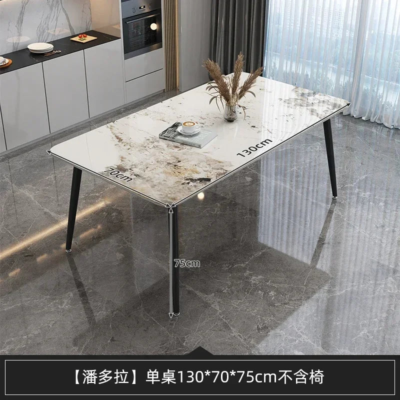 Design Luxury Dining Table Modern Living Nordic Minimalist Dining Table Rectangle Waterproof Set Sala Da Pranzo Home Furniture