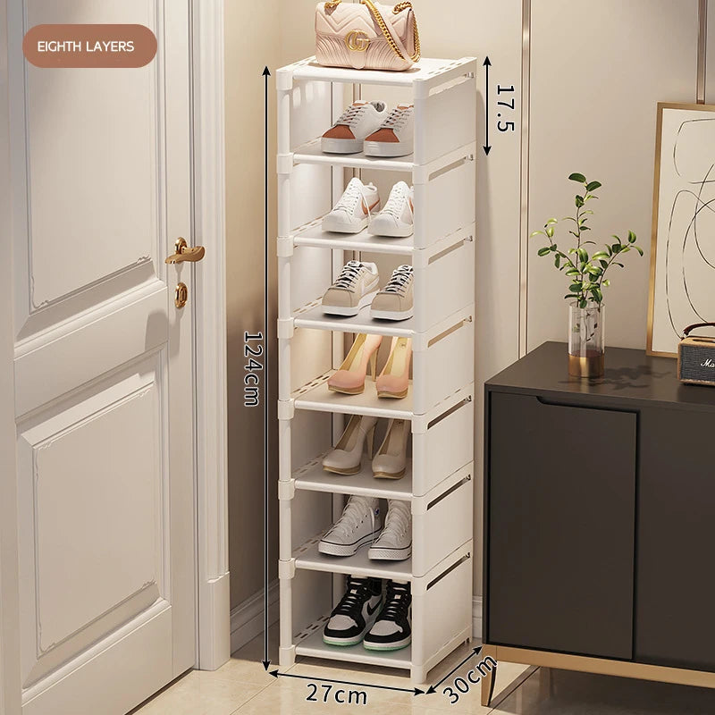 Shoe Rack Storage Organizer Simple Multi-Layer Living Room Vertical Shoes Rack Sneakers Cabinets Removable Household Furniture