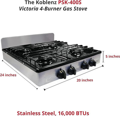 Koblenz PSK-400S 4 Portable Porcelain Cover and Four 16,000 BTU Burners