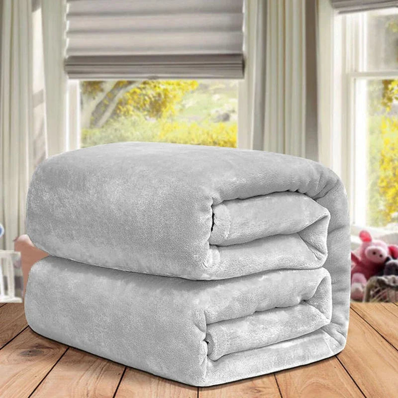 WOSTAR Winter mink velvet fleece blanket extra large sofa throw thick bed blanket microfiber antistatic fuzzy faux fur blanket