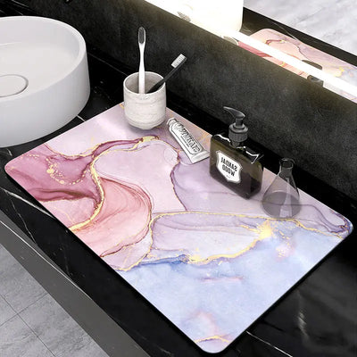 Diotomite Bathroom Mat Drain Pad Tableware Draining Pads Quick Dry Rug Kitchen Dinnerware Placemat Dish Drying Mat