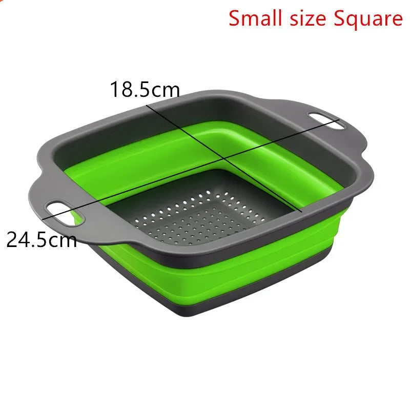 Kitchen Accessories Tools Foldable Fruit Vegetable Washing Basket Strainer Portable Colander Collapsible Drainer Kitchen Gadgets