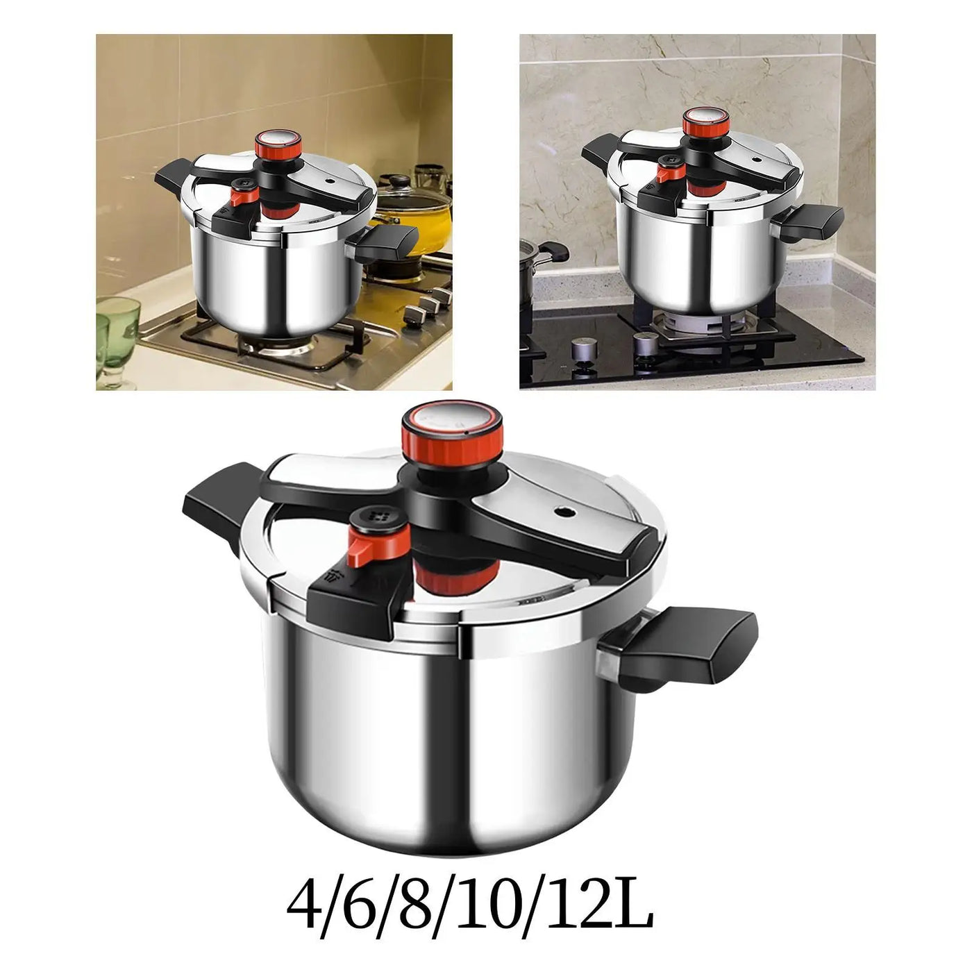 Stovetop Pressure Cooker Portable Cooking Pot for Kitchen Camping Household