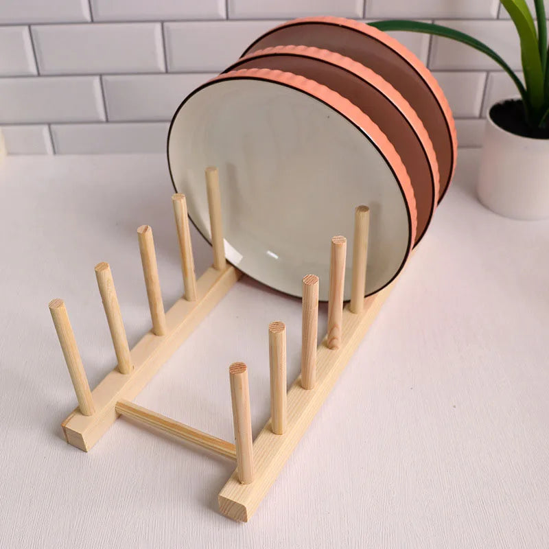 Multifunction Wooden Stand Rack Kitchen Bowl Basin Drain Holder Organizer  Kitchen Sundries Rack Cups Shelf Table Book Display