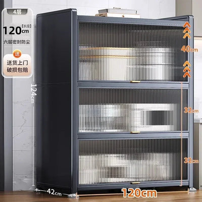 Modern Metal Kitchen Cabinets Multi-layer Storage Cabinet Floor Racks Multifunctional Furniture for ZT50KC