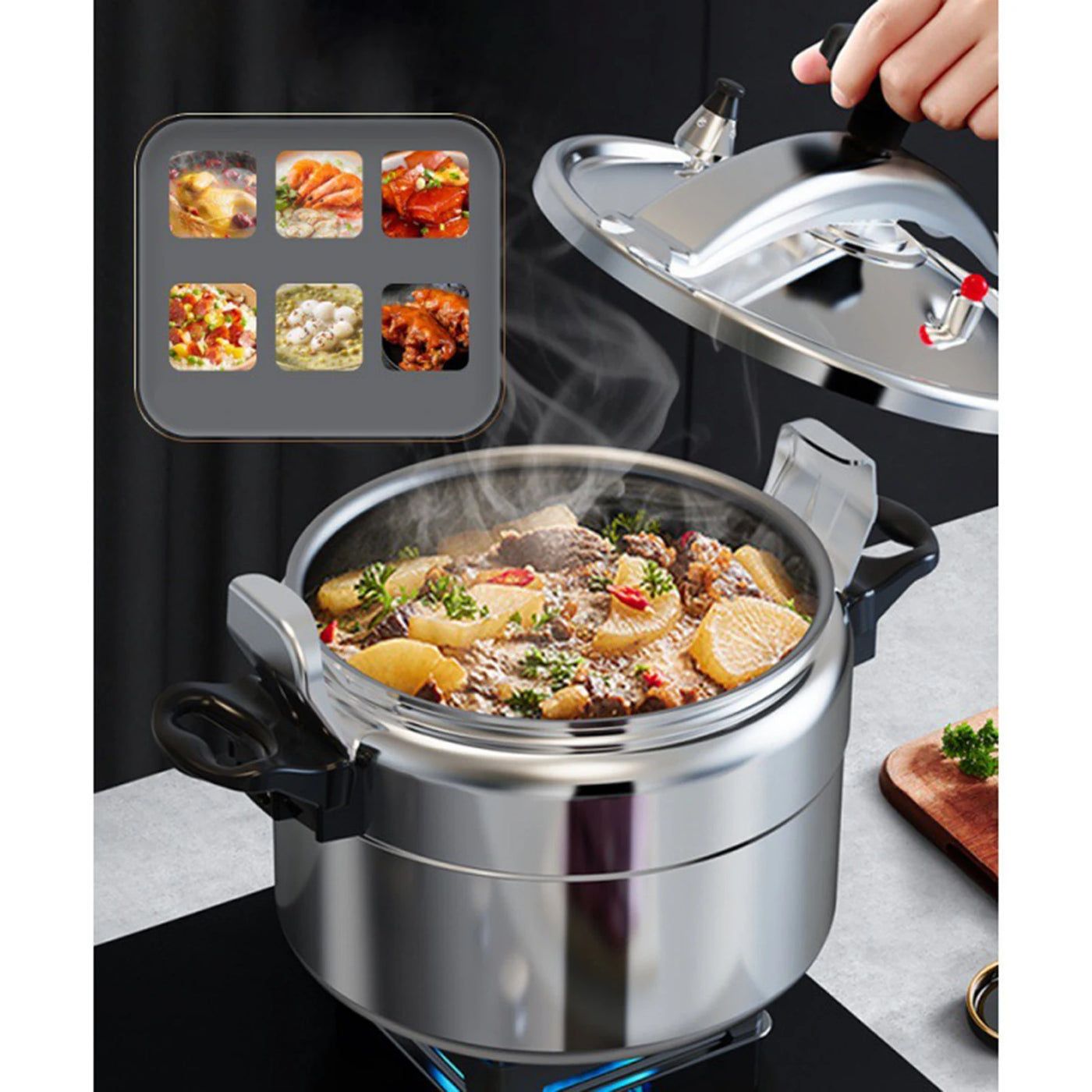 4-9L Pressure Cooker Kitchen Cookware Fast Cooking Universal Instant Household Mini Soup Pot High Pressure Pot Pan Cooking Pot