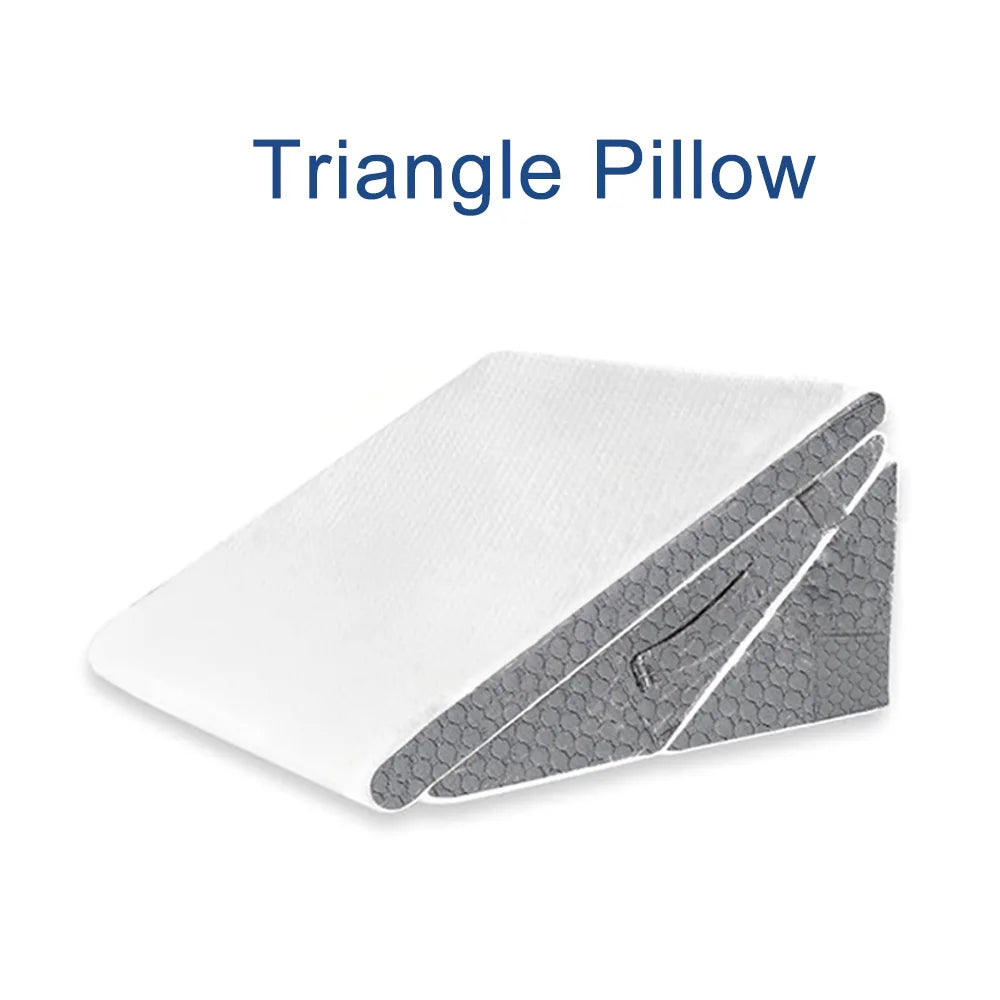 Wedge Pillow Set for Acid Reflux Gerd Snoring Back Knee Pain Adjustable Folding Triangle Pillow Headrest for Sleeping