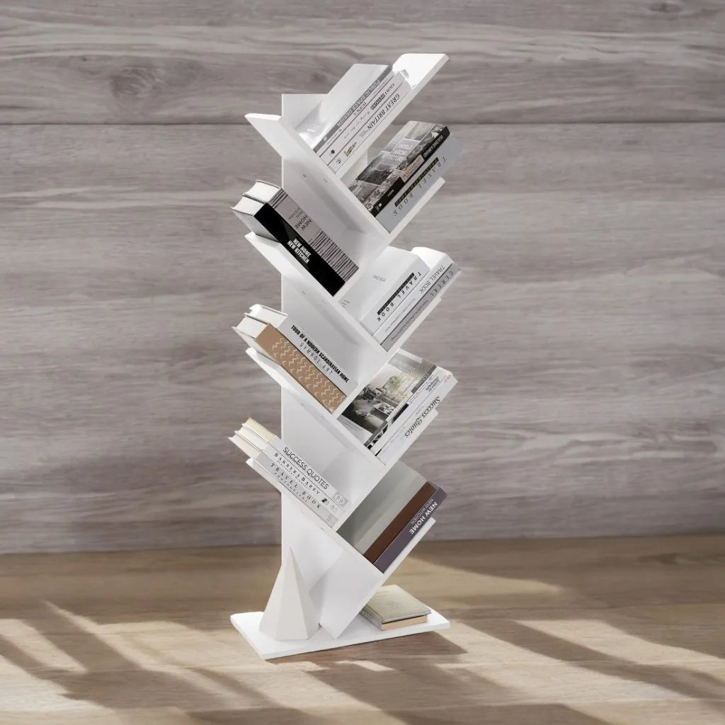 VASAGLE Tree Bookshelf, 9-Tier Bookcase, Space-Saving Corner Shelf, Large Bookshelf, Book Tree, Holds Books, for Bedroom