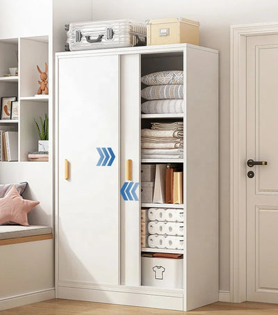 Small Wardrobe with Sliding Door,Bedroom Storage Cabinet, Simple Modern Style Closet, for Household Bedroom