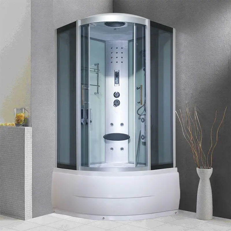 Integral with bathtub surfing steam bath sauna shower room tempered glass