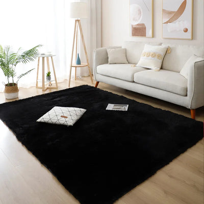 Nordic Furry Rug Bedroom Carpet Living  Room Modern Decoration Hairy Carpets Large Size Black Gray Pink Beige Non Slip Mat