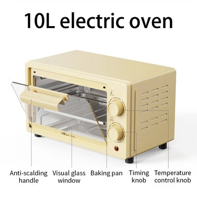 Bear F10R6 Home multifunctional electric oven 2024 small mini electric oven 10L large capacity baking bread cake oven